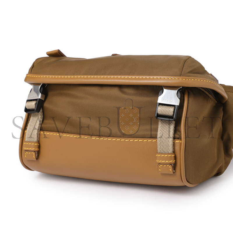 Pra*a re-nylon×leather shoulder bag 2vh171 (20*12.5*10cm)